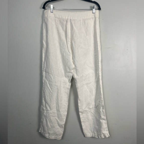 Eileen fisher 100% Irish linen white trouser pants size medium - Picture 4 of 7